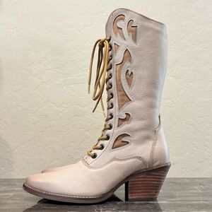 Dingo San Miguel Lace-up Leather Western Granny Boots